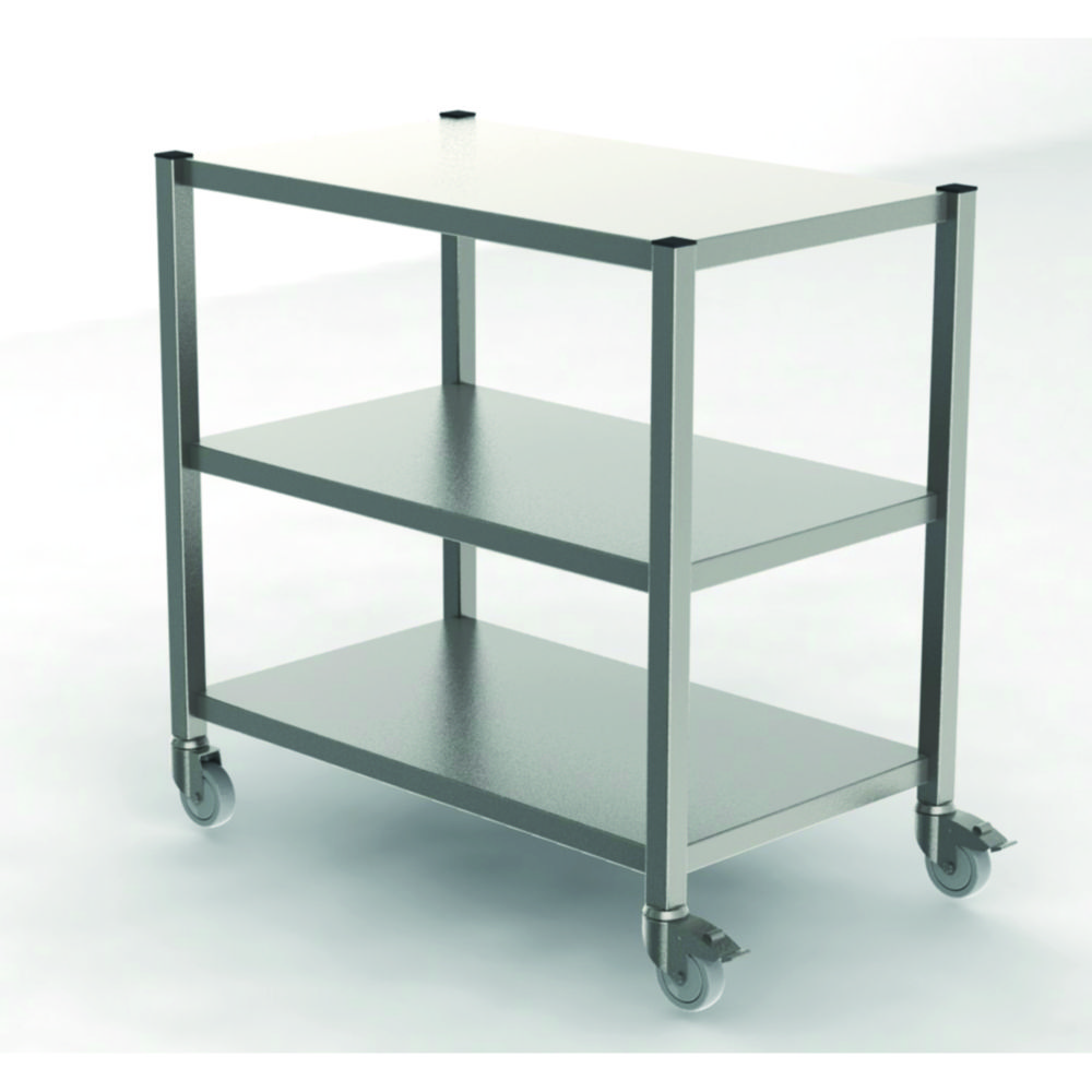 Cleanroom Transport Trolley | Description: with 3 smooth shelves