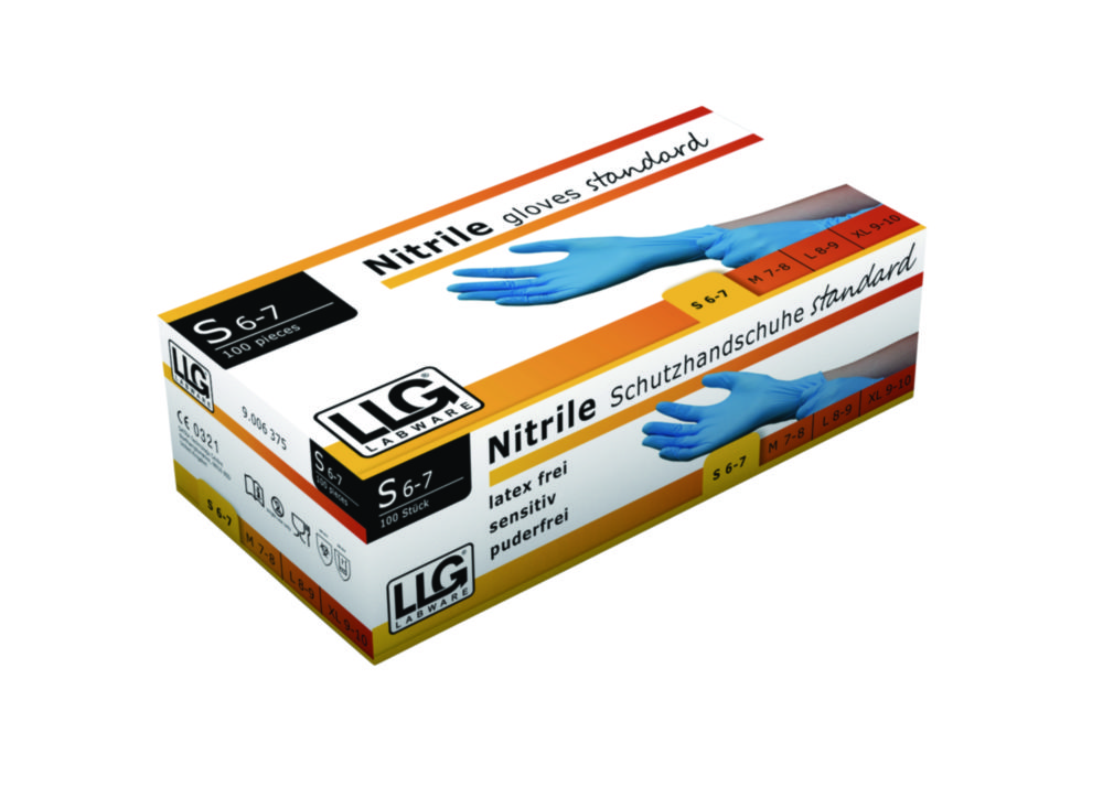 LLG-Disposable Gloves, standard, Nitrile, Powder-Free | Glove size: M