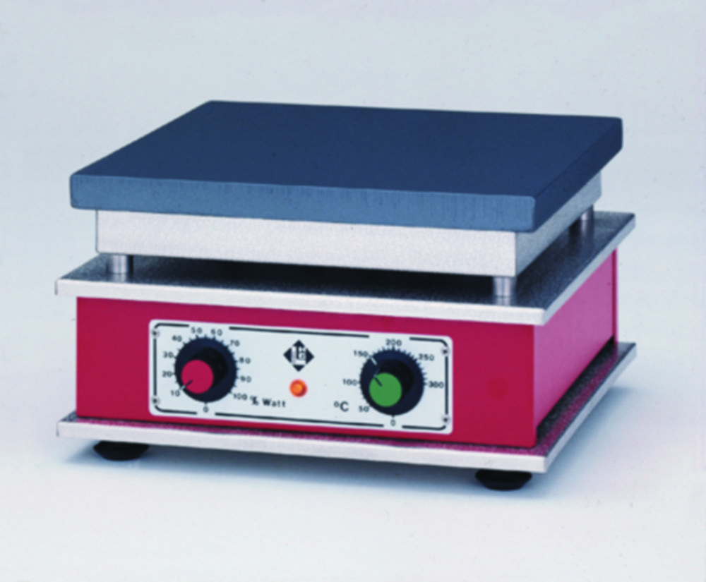 Hotplates with performance control and thermostatic controller