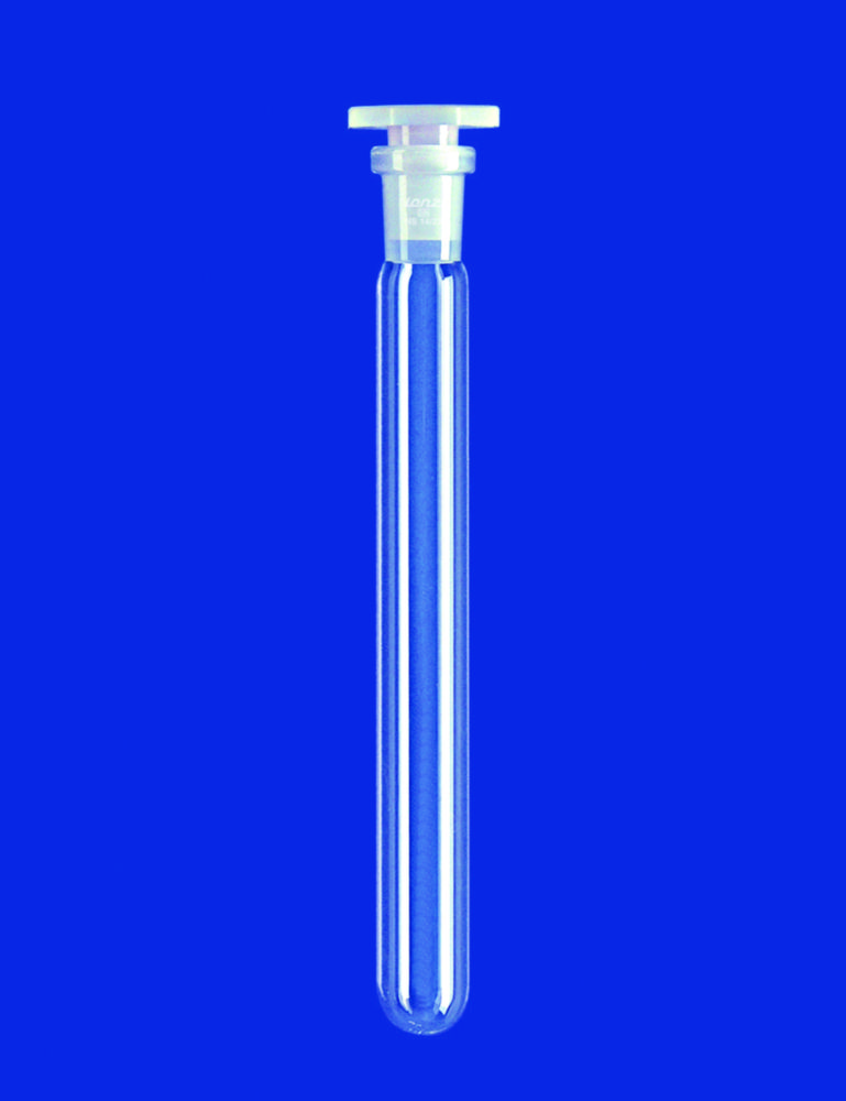 Test tubes, DURAN® tubing, without graduation, with NS joint, with PE stopper | Dimensions (ØxL): 16 x 160 mm