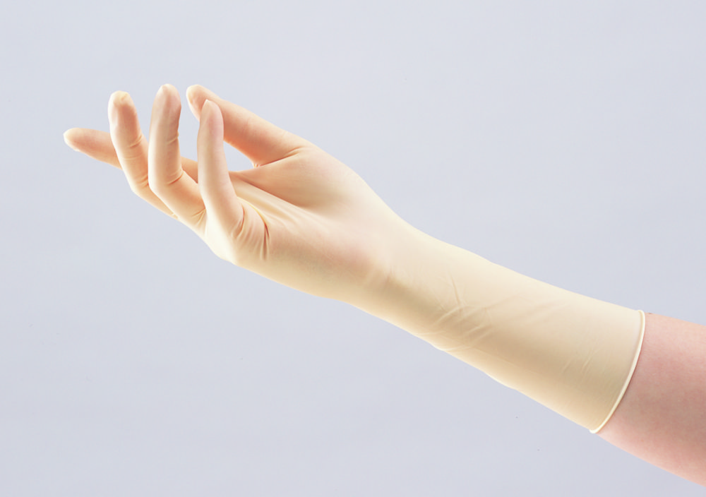Einmalhandschuhe ASPURE II, Latex, sehr guter Griff, komplett geprägt | Handschuhgröße: L