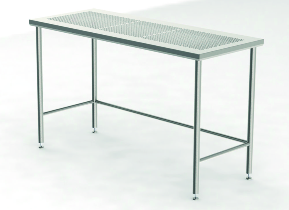 Cleanroom Tables with Perforated Worktop | Width mm: 1200