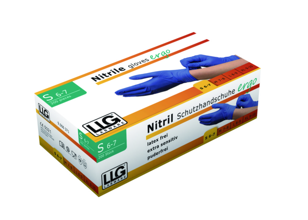 LLG-Disposable Gloves ergo, Nitrile, Powder-Free | Glove size: S