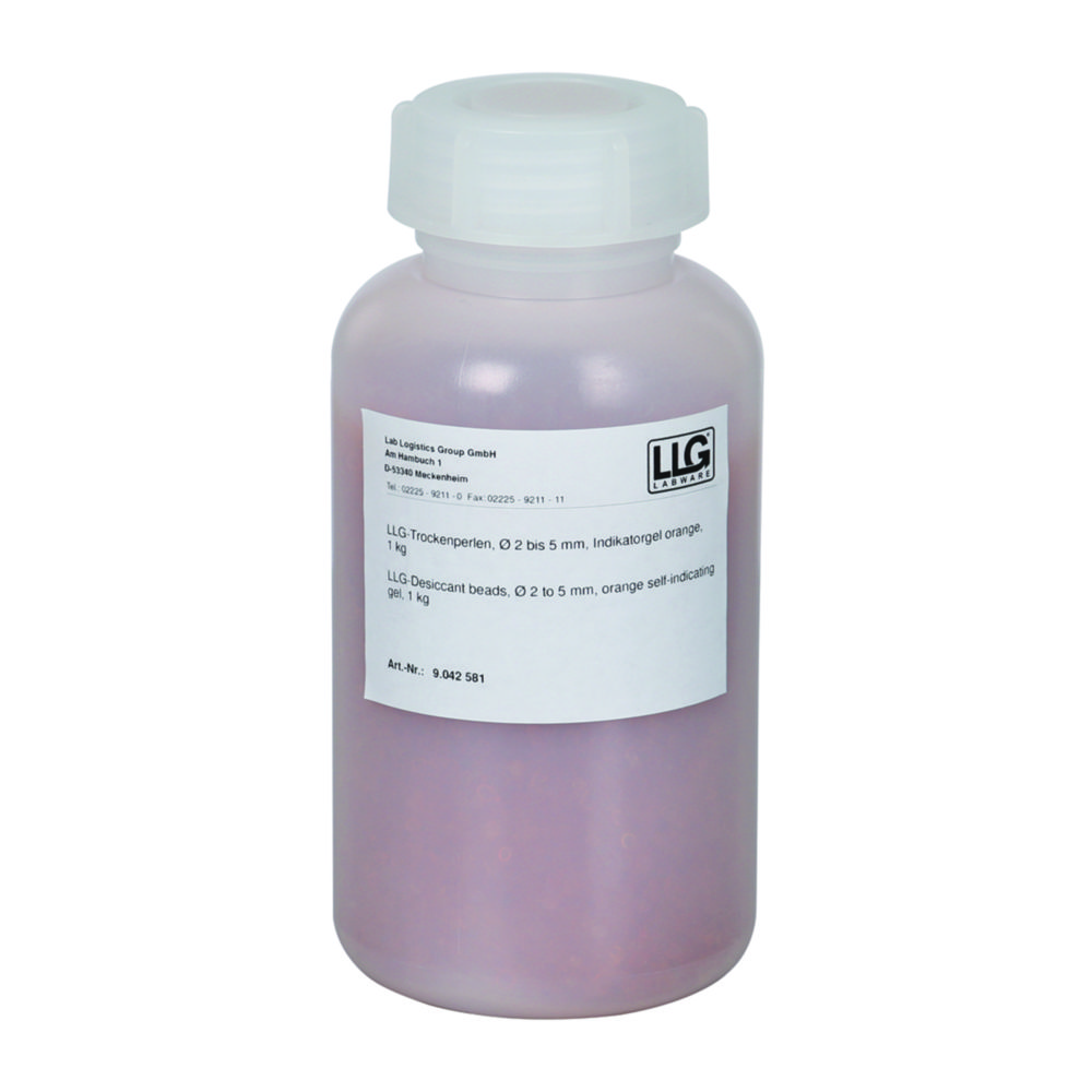 LLG-Trockenmittel Silikagel, mit Farbindikator | Körnung: 1 bis 3 mm