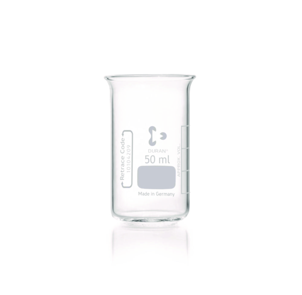 Beakers glass, DURAN®, tall form, without spout | Nominal capacity: 50 ml