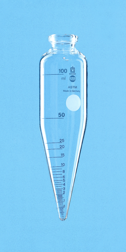 ASTM centrifuge tube, cylindrical, with conical base, borosilicate glass 3.3 | Description: former standard ASTM D 96