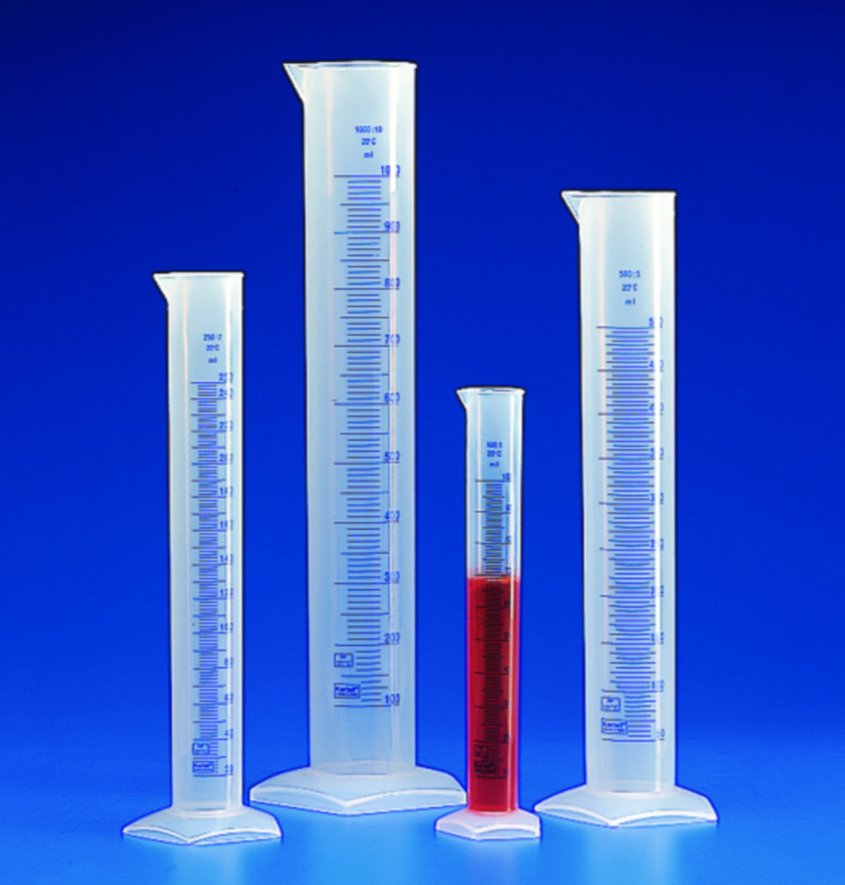 Graduated cylinders, PP, class B, embossed scale | Nominal capacity: 250 ml