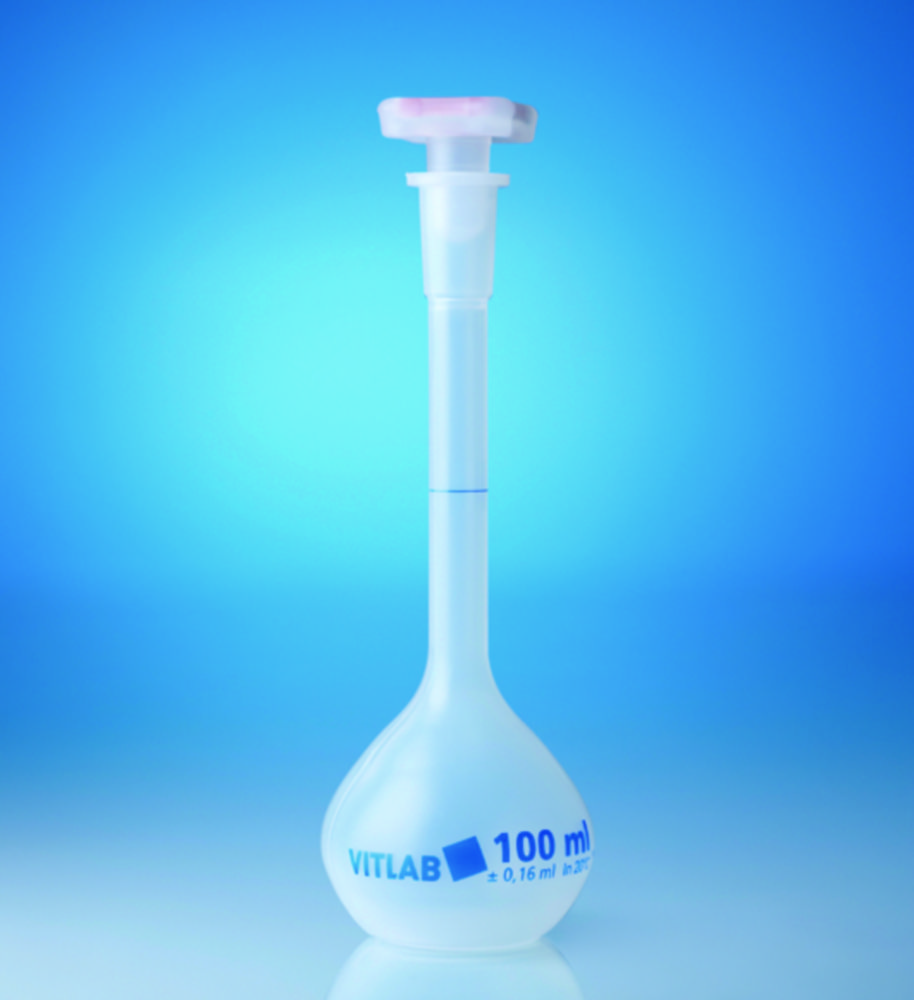 Volumetric flasks, PP, Class B, NS-stoppers PP | Nominal capacity: 50 ml