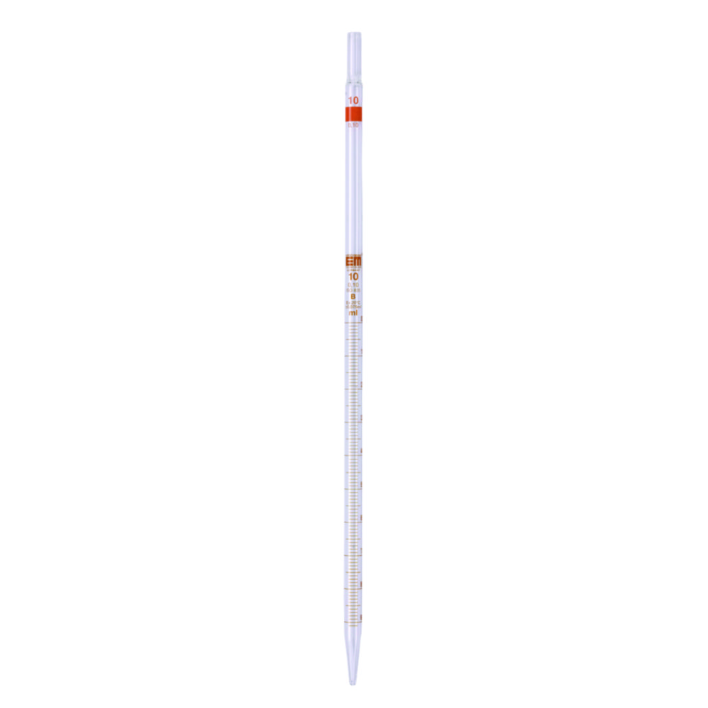 Graduated pipettes, Soda-lime glass, class B, amber stain graduation, type 3 | Nominal capacity: 10 ml
