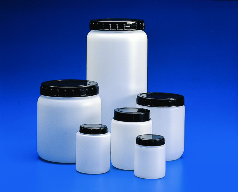 Cylindrical jars with ribbed cap, HDPE | Nominal capacity: 250 ml