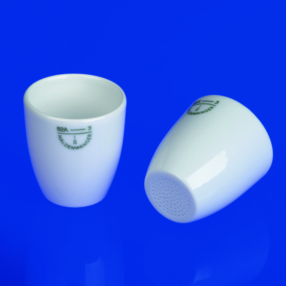 Gooch crucibles with perforated base, porcelain, wide shape